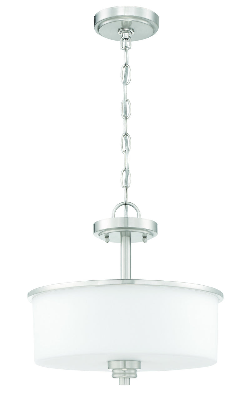 Craftmade 50552-BNK-WG Two Light Convertible Semi Flush, Brushed Polished Nickel