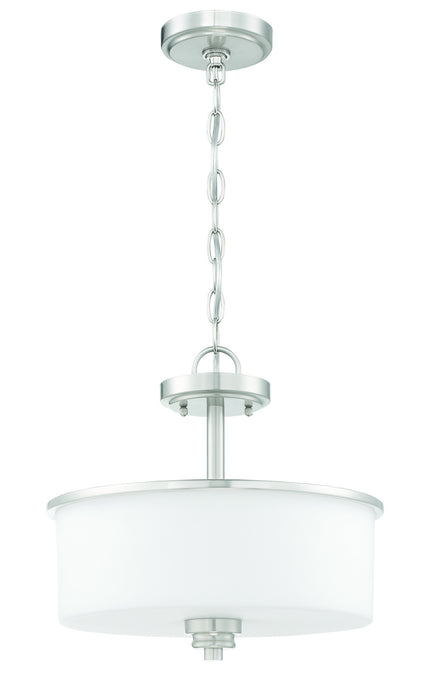 Craftmade 50552-BNK-WG Two Light Convertible Semi Flush, Brushed Polished Nickel