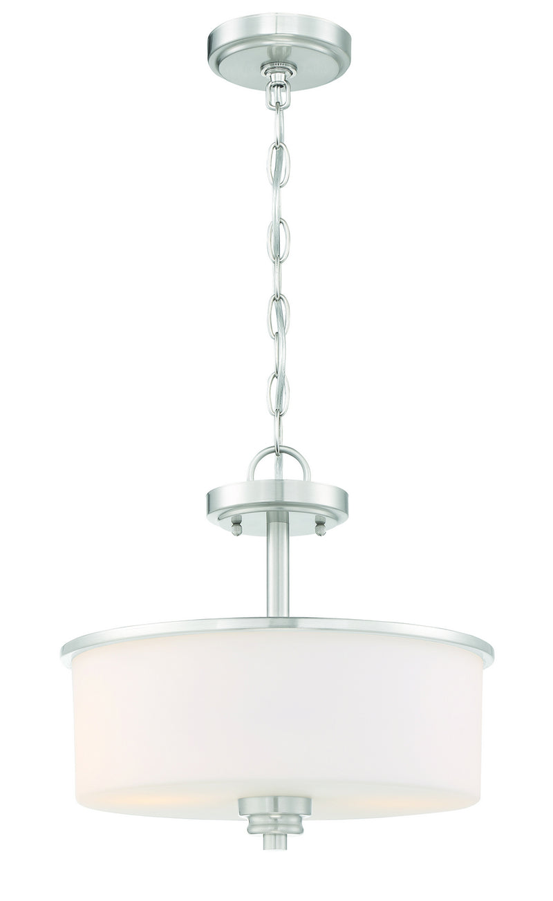 Craftmade 50552-BNK-WG Two Light Convertible Semi Flush, Brushed Polished Nickel