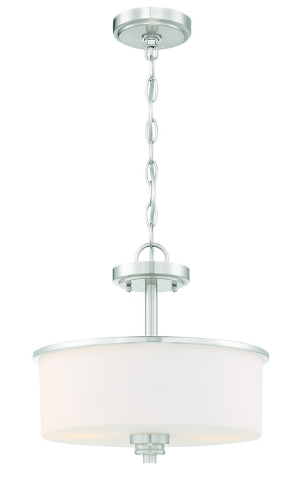 Craftmade 50552-BNK-WG Two Light Convertible Semi Flush, Brushed Polished Nickel