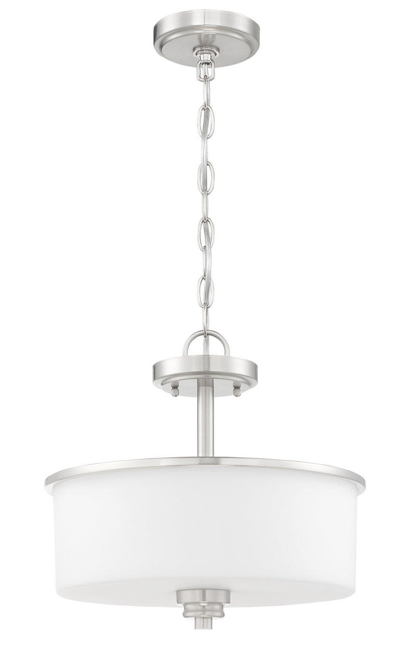 Craftmade 50552-BNK-WG Two Light Convertible Semi Flush, Brushed Polished Nickel