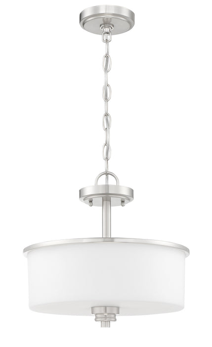 Craftmade 50552-BNK-WG Two Light Convertible Semi Flush, Brushed Polished Nickel