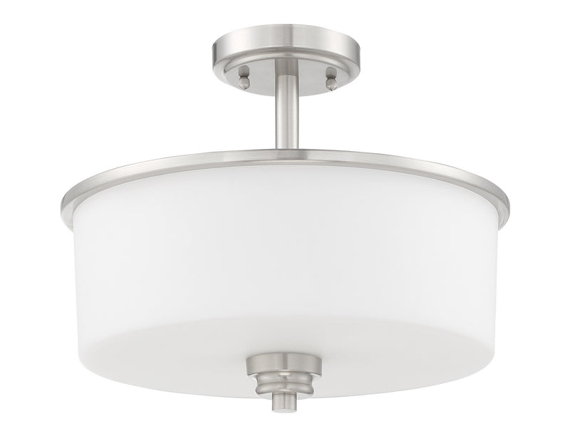 Craftmade 50552-BNK-WG Two Light Convertible Semi Flush, Brushed Polished Nickel