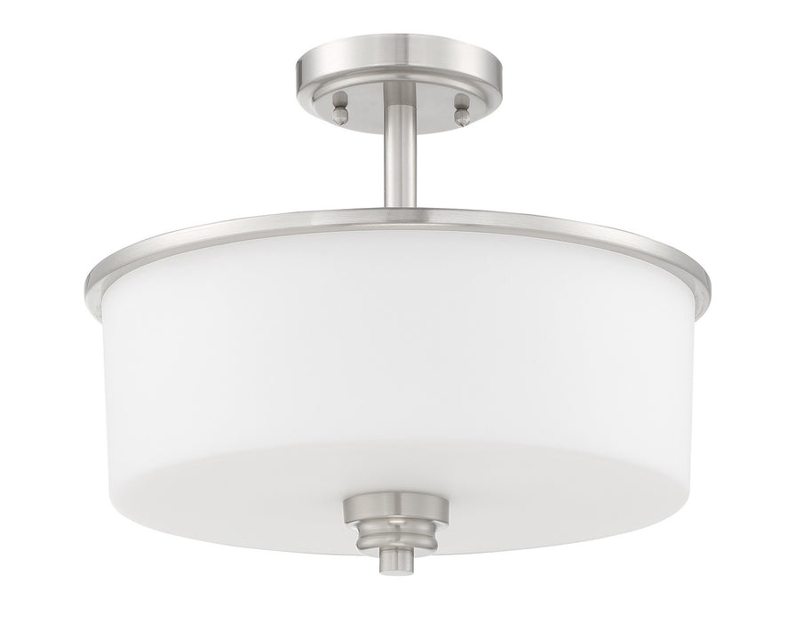 Craftmade 50552-BNK-WG Two Light Convertible Semi Flush, Brushed Polished Nickel