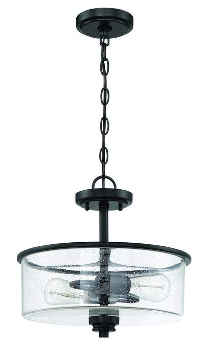Craftmade 50552-FB Two Light Convertible Semi Flush, Flat Black