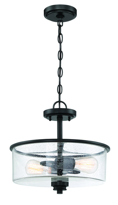 Craftmade 50552-FB Two Light Convertible Semi Flush, Flat Black