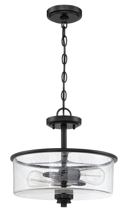 Craftmade 50552-FB Two Light Convertible Semi Flush, Flat Black