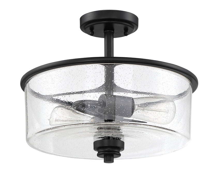 Craftmade 50552-FB Two Light Convertible Semi Flush, Flat Black