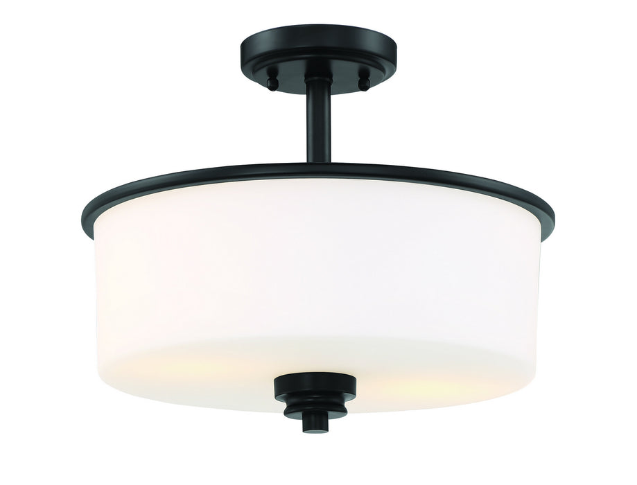 Craftmade 50552-FB-WG Two Light Convertible Semi Flush, Flat Black