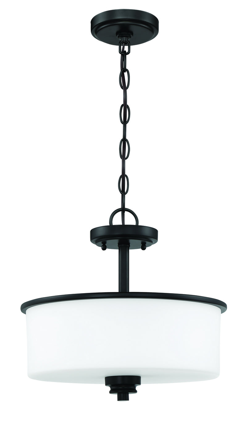 Craftmade 50552-FB-WG Two Light Convertible Semi Flush, Flat Black