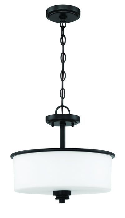 Craftmade 50552-FB-WG Two Light Convertible Semi Flush, Flat Black