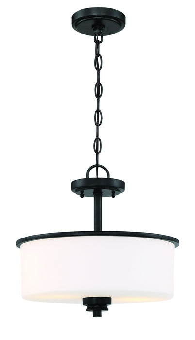 Craftmade 50552-FB-WG Two Light Convertible Semi Flush, Flat Black