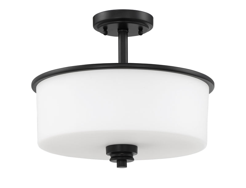 Craftmade 50552-FB-WG Two Light Convertible Semi Flush, Flat Black