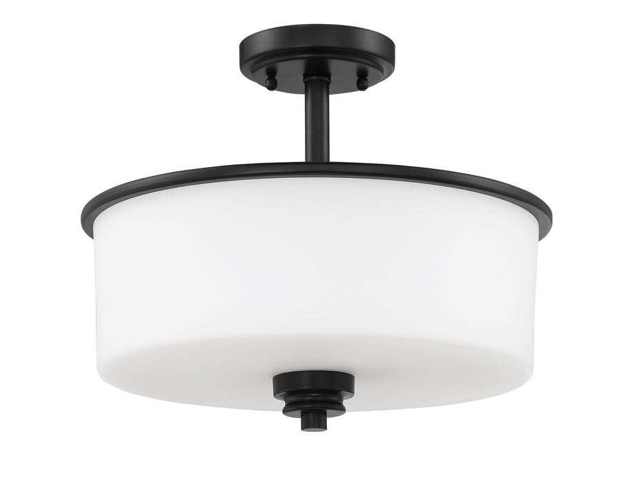 Craftmade 50552-FB-WG Two Light Convertible Semi Flush, Flat Black