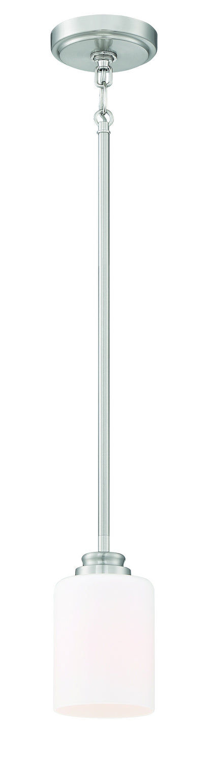 Craftmade 50591-BNK-WG One Light Mini Pendant, Brushed Polished Nickel