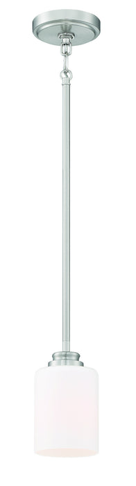 Craftmade 50591-BNK-WG One Light Mini Pendant, Brushed Polished Nickel