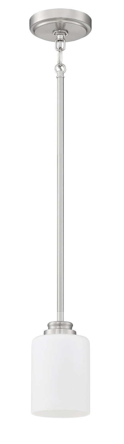 Craftmade 50591-BNK-WG One Light Mini Pendant, Brushed Polished Nickel