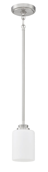 Craftmade 50591-BNK-WG One Light Mini Pendant, Brushed Polished Nickel