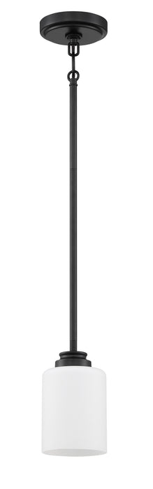 Craftmade 50591-FB-WG One Light Mini Pendant, Flat Black