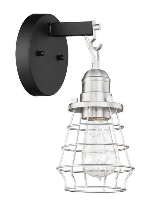 Craftmade 50601-FBBNK One Light Wall Sconce, Flat Black/Brushed Polished Nickel