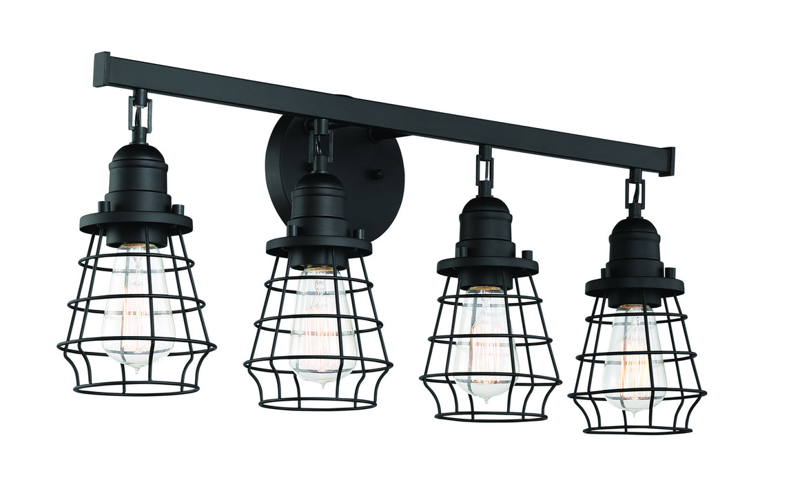 Craftmade 50604-FB Four Light Vanity, Flat Black