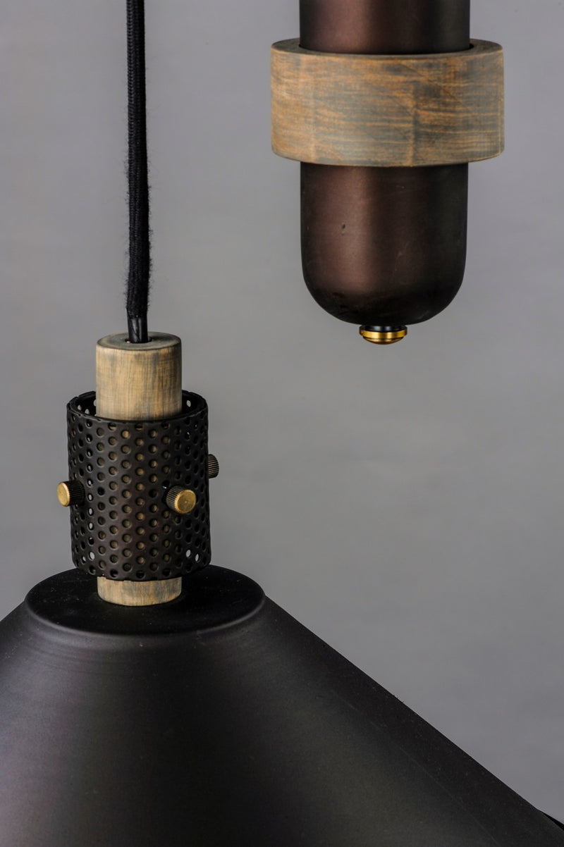 Maxim 10090OIWWD One Light Pendant, Oil Rubbed Bronze / Weathered Wood
