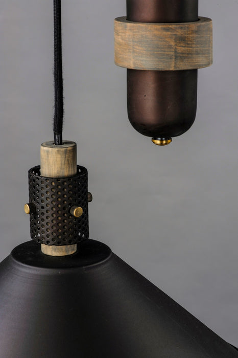 Maxim 10090OIWWD One Light Pendant, Oil Rubbed Bronze / Weathered Wood