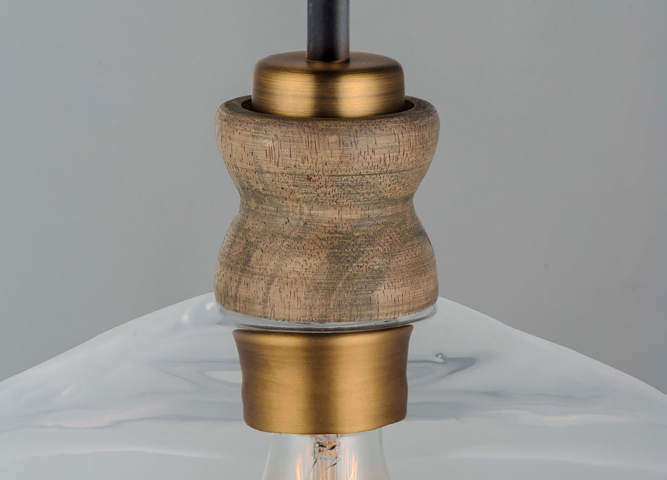 Maxim 10100CLWOAB One Light Pendant, Weathered Oak / Antique Brass