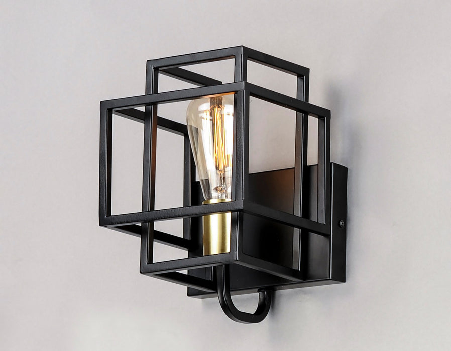 Maxim 10241BKSBR One Light Wall Sconce, Black / Satin Brass