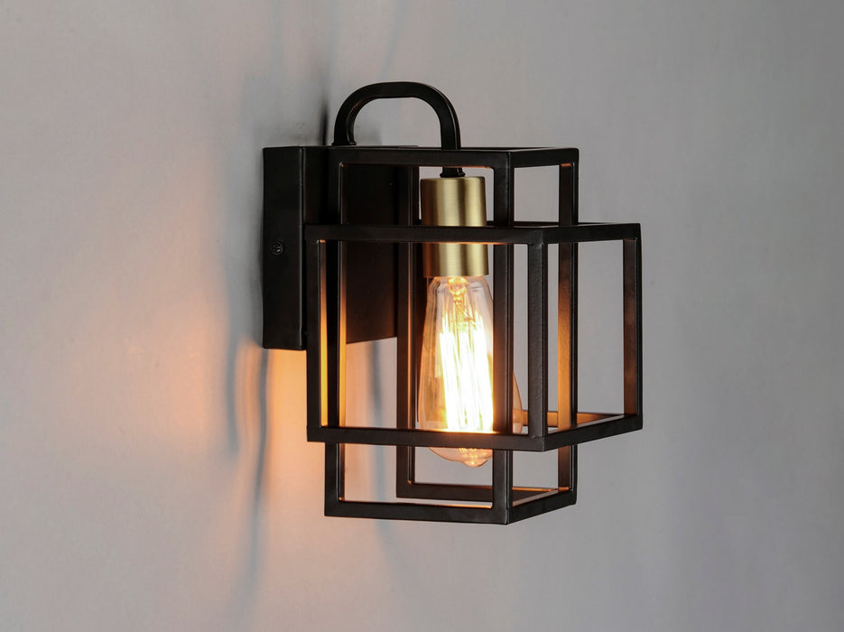 Maxim 10241BKSBR One Light Wall Sconce, Black / Satin Brass