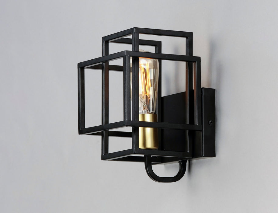 Maxim 10241BKSBR One Light Wall Sconce, Black / Satin Brass