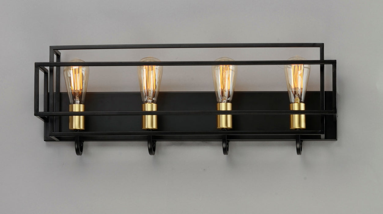 Maxim 10244BKSBR Four Light Bath Vanity, Black / Satin Brass