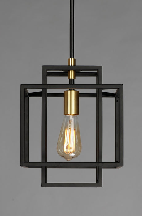 Maxim 10246BKSBR One Light Pendant, Black / Satin Brass