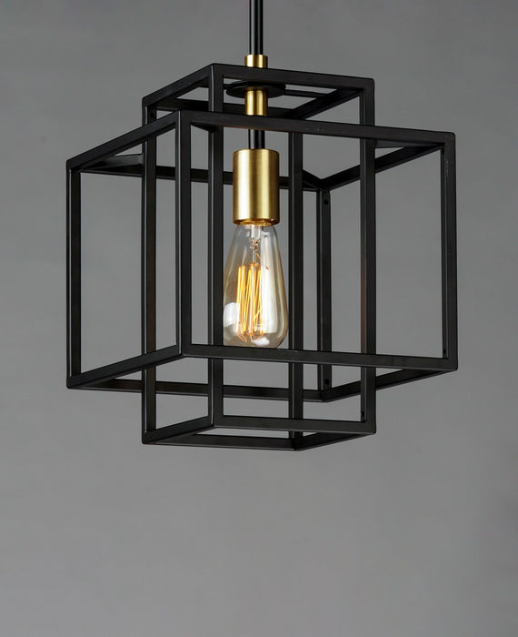 Maxim 10246BKSBR One Light Pendant, Black / Satin Brass