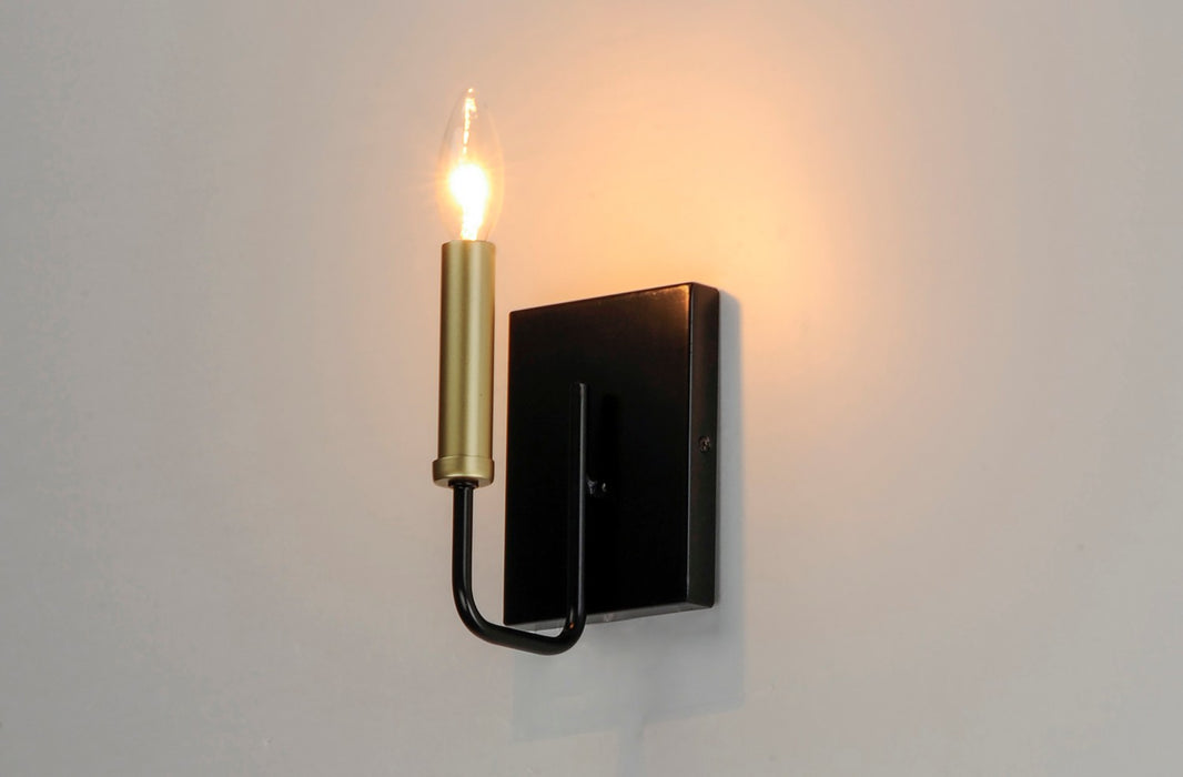 Maxim 10251BKGLD One Light Wall Sconce, Black / Gold