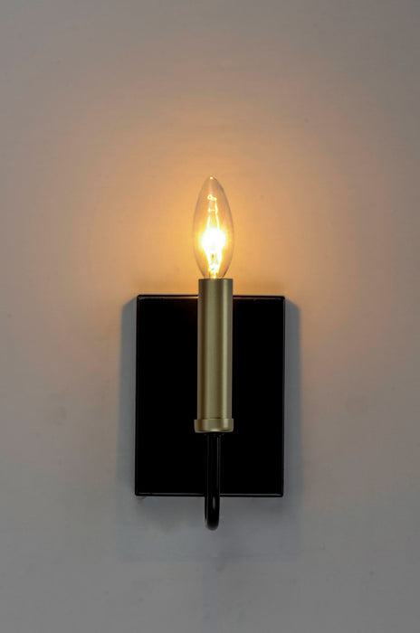 Maxim 10251BKGLD One Light Wall Sconce, Black / Gold