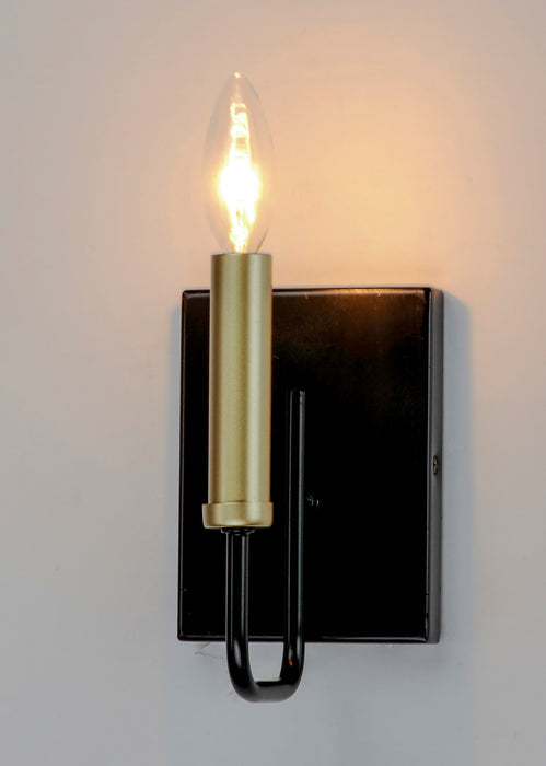 Maxim 10251BKGLD One Light Wall Sconce, Black / Gold