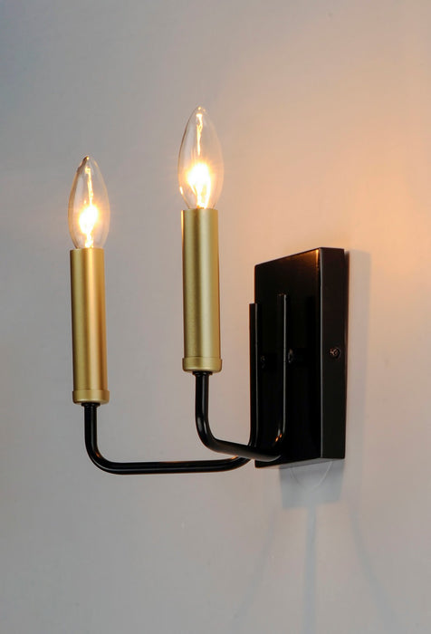 Maxim 10252BKGLD Two Light Wall Sconce, Black / Gold