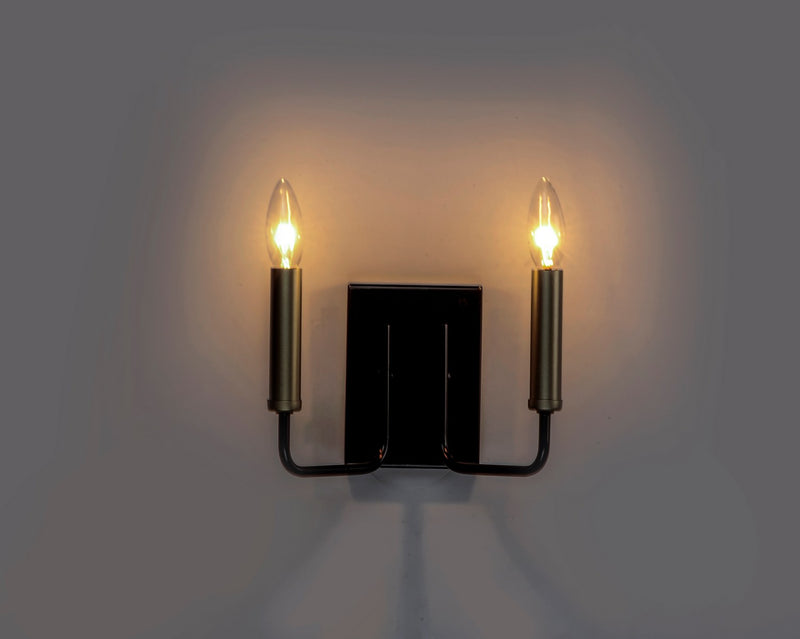 Maxim 10252BKGLD Two Light Wall Sconce, Black / Gold