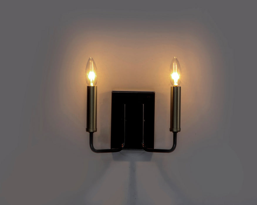 Maxim 10252BKGLD Two Light Wall Sconce, Black / Gold