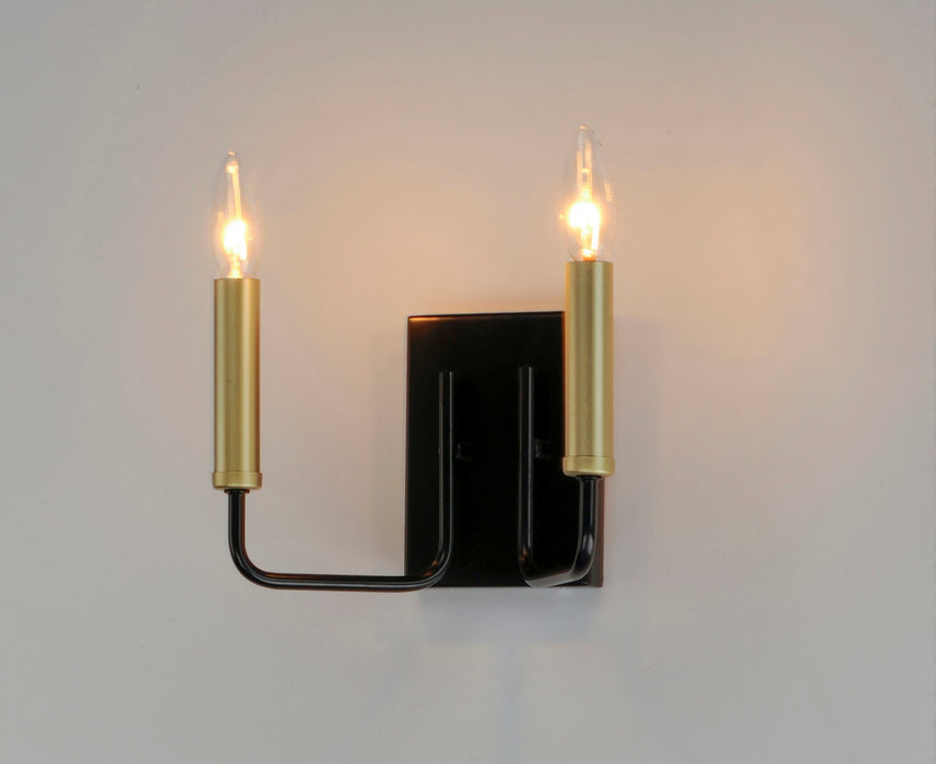 Maxim 10252BKGLD Two Light Wall Sconce, Black / Gold