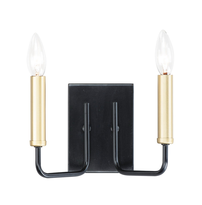 Maxim 10252BKGLD Two Light Wall Sconce, Black / Gold
