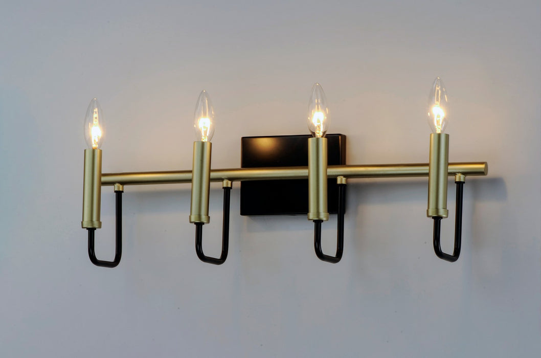 Maxim 10254BKGLD Four Light Wall Sconce, Black / Gold