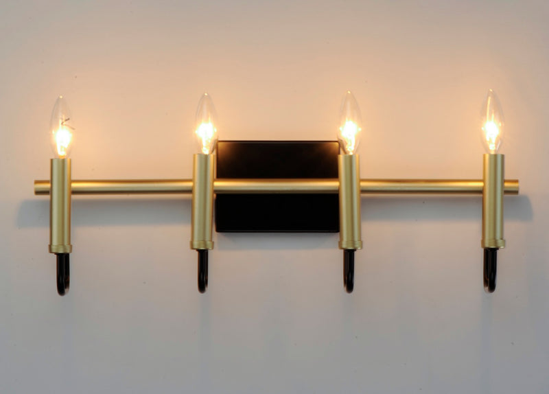Maxim 10254BKGLD Four Light Wall Sconce, Black / Gold