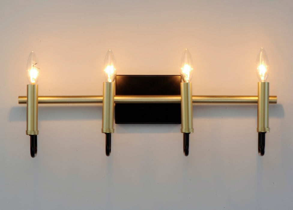 Maxim 10254BKGLD Four Light Wall Sconce, Black / Gold