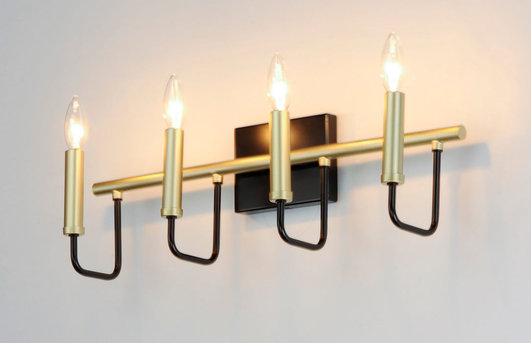 Maxim 10254BKGLD Four Light Wall Sconce, Black / Gold