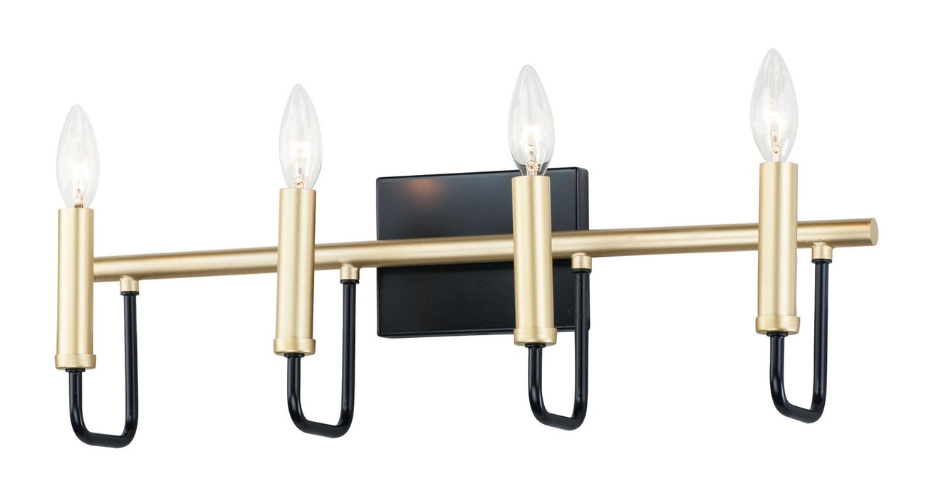 Maxim 10254BKGLD Four Light Wall Sconce, Black / Gold
