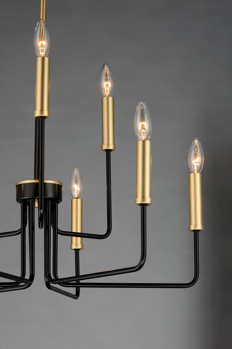 Maxim 10257BKGLD Nine Light Chandelier, Black / Gold