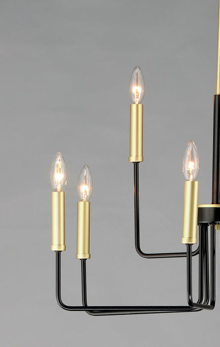 Maxim 10257BKGLD Nine Light Chandelier, Black / Gold