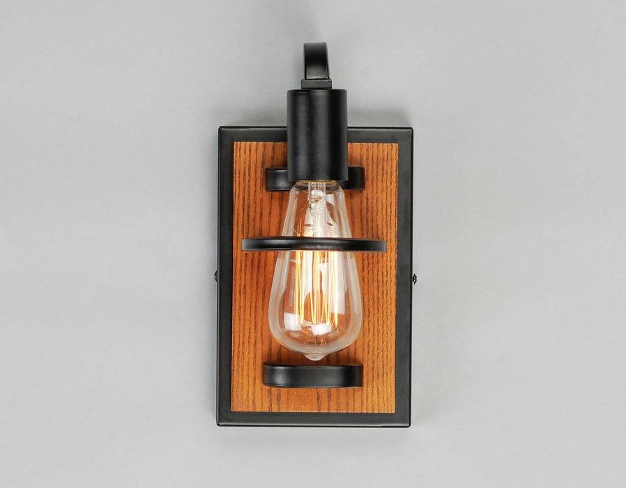 Maxim 10301BKASB One Light Wall Sconce, Black / Ashbury